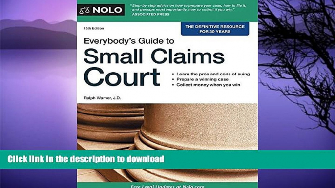 READ BOOK  Everybody s Guide to Small Claims Court (Everybody s Guide to Small Claims Court.