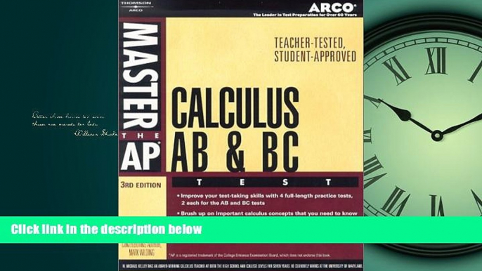 READ THE NEW BOOK  Master AP Calculus AB, 3rd ed (Arco Master the AP Calculus AB   BC Test) BOOOK