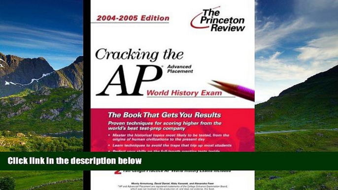 FAVORIT BOOK  Cracking the AP World History Exam, 2004-2005 (College Test Prep) BOOOK ONLINE