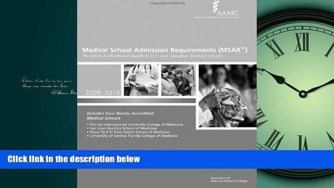 FAVORIT BOOK  Medical School Admission Requirements (MSAR) 2009-2010: The Most Authoritative Guide