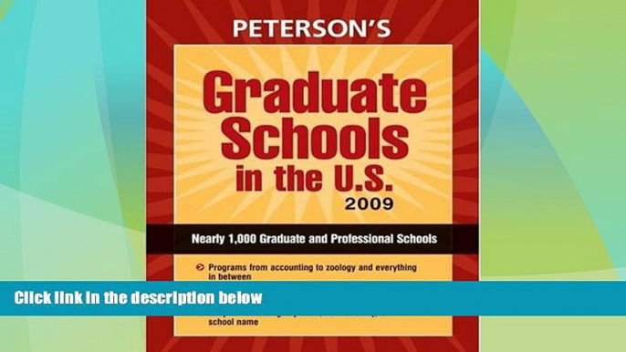 Price Graduate Schools in the U.S. 2009 (Peterson s Graduate Schools in the U.S) Peterson s On Audio