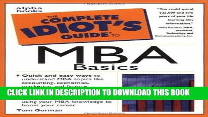 EPUB DOWNLOAD The Complete Idiot s Guide to MBA Basics PDF Online