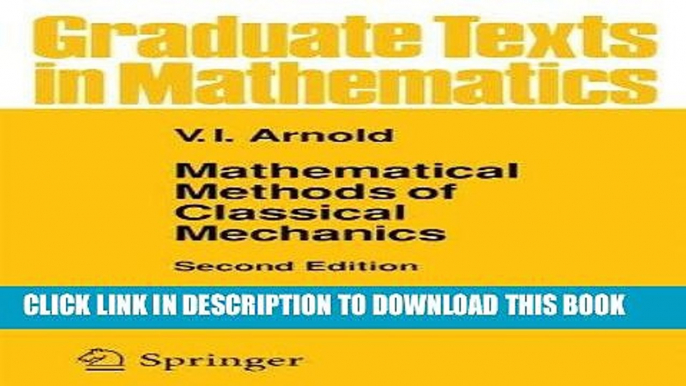 [READ] Ebook Mathematical Methods of Classical Mechanics (Graduate Texts in Mathematics, Vol. 60)