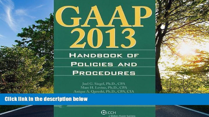 READ book GAAP Handbook of Policies and Procedures (w/CD-ROM) (2013) BOOOK ONLINE