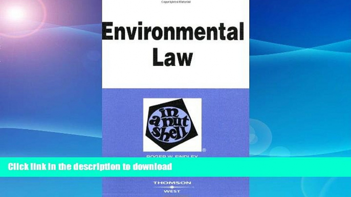 FAVORITE BOOK  Environmental Law in a Nutshell (Nutshell Series) FULL ONLINE