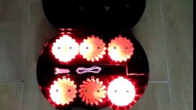 Led Road Flares Rechargeable 6 Pack Red Yellow White Blue Amber Orange Green Led Safety Light