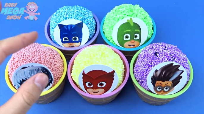 Foam Clay Ice Cream Cups Surprise Toy Pj Masks Disney Superheroes Learn Colours for Children