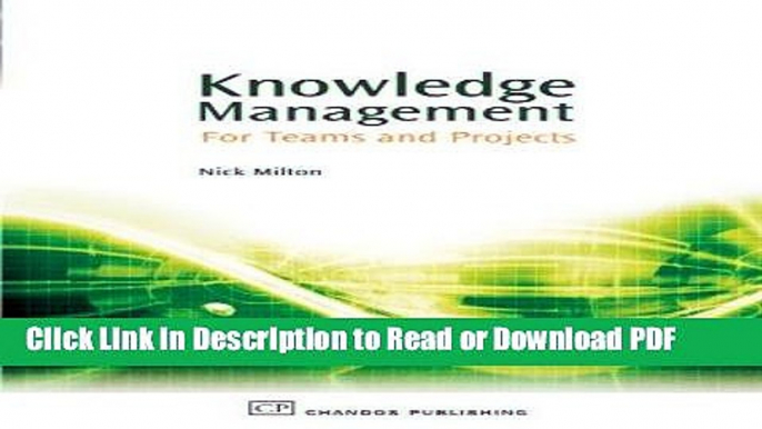 PDF Knowledge Management: For Teams and Projects (Chandos Knowledge Management) PDF Free