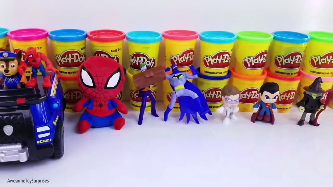 Huge Spiderman Play Doh Surprise Eggs Collection Fun Learn Colors Video for Kids Toddlers & Children