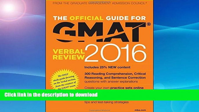 READ  The Official Guide for GMAT Verbal Review 2016 with Online Question Bank and Exclusive