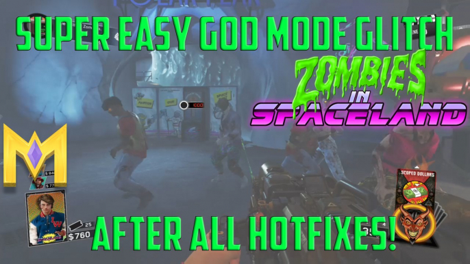 CoD Infinite Warfare Zombie Glitches - EASY God Mode Glitch - "Spaceland Zombies Glitches"