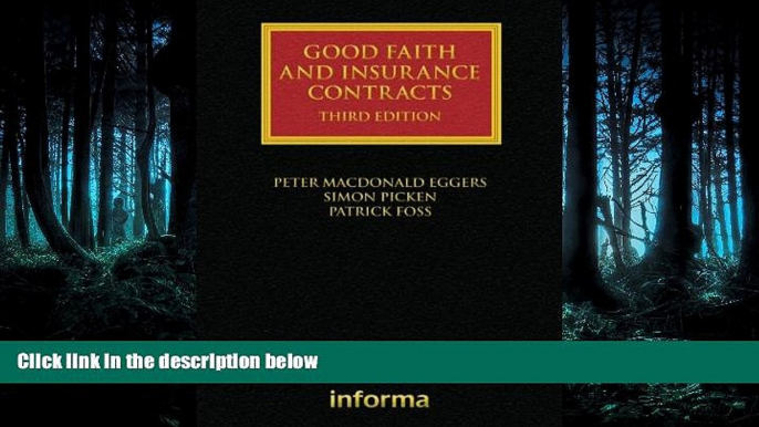 FREE DOWNLOAD  Good Faith and Insurance Contracts (Lloyd s Insurance Law Library) #A# READ ONLINE