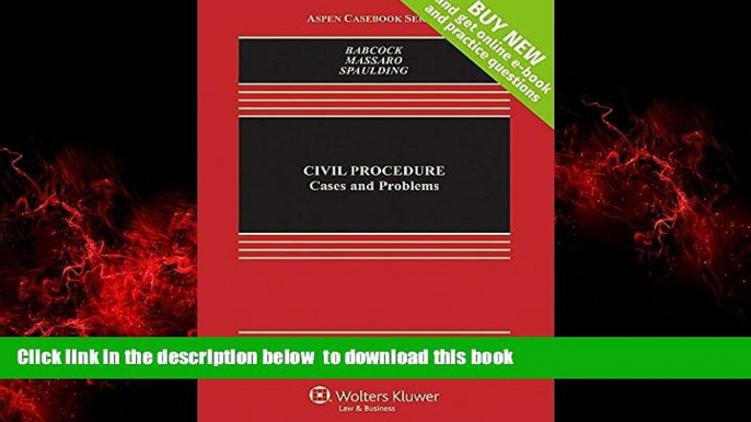 Best books  Civil Procedure: Cases and Problems [Connected Casebook] (Aspen Casebook) BOOK ONLINE