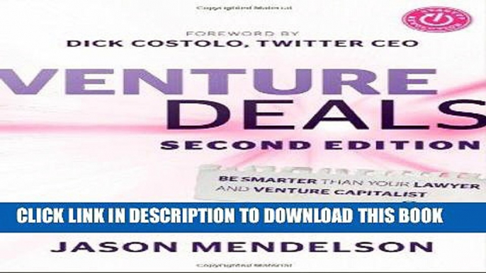 [PDF Kindle] Venture Deals: Be Smarter Than Your Lawyer and Venture Capitalist Audiobook Free