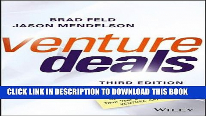 [PDF Kindle] Venture Deals: Be Smarter Than Your Lawyer and Venture Capitalist Audiobook Free