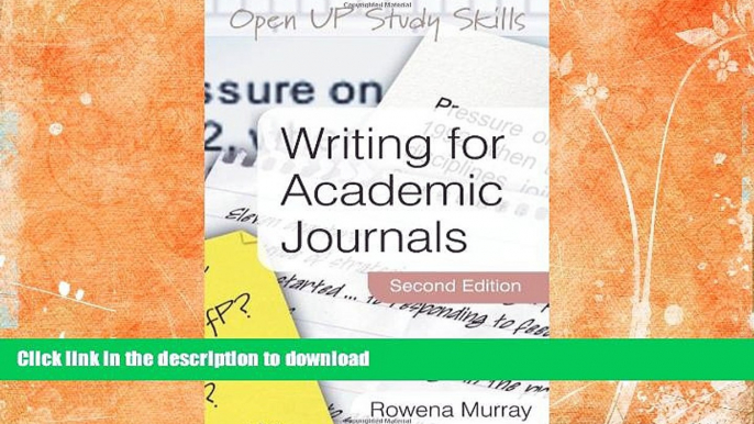 READ  Writing for Academic Journals FULL ONLINE
