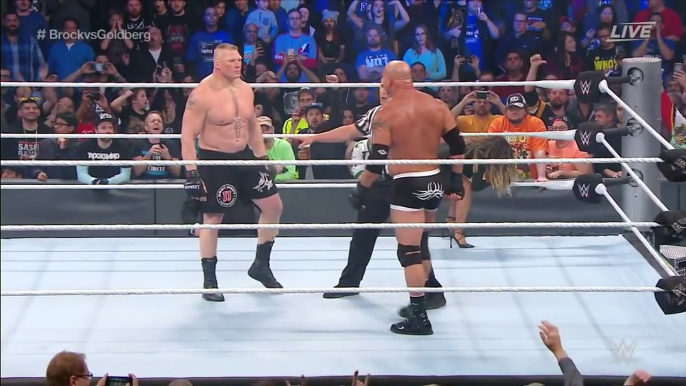 Goldberg vs Brock Lesnar Full Match Review and Results!! Crazy!!