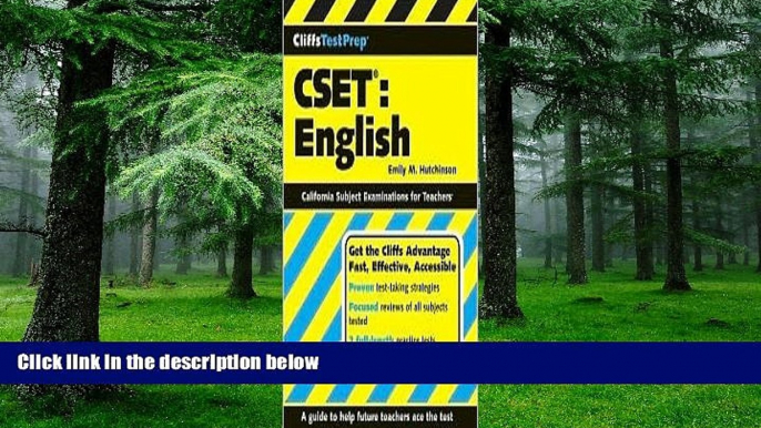 Price CliffsTestPrep CSET: English Publisher: Cliffs Notes Emily M. Hutchinson On Audio