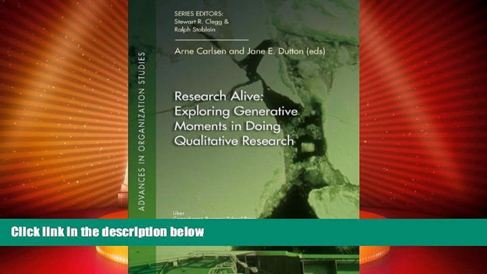 Best Price Research Alive: Exploring Generative Moments in Doing Qualitative Research (Advances in