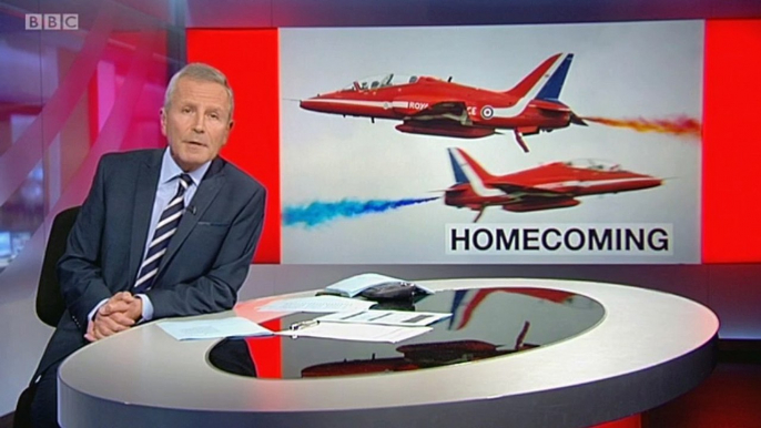 BBC1_Look North (East Yorkshire & Lincolnshire) 2Dec16 - the Red Arrows return to RAF Scampton