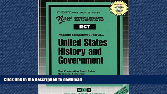 READ BOOK  UNITED STATES HISTORY AND GOVERNMENT (Regents Competency Test Series) (Passbooks)