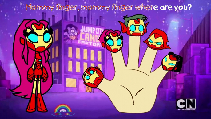 Teen Titans Go IRON MAN Finger Family Songs - Teen Titans Go Cartoon Network Nursery Rhymes Lyrics
