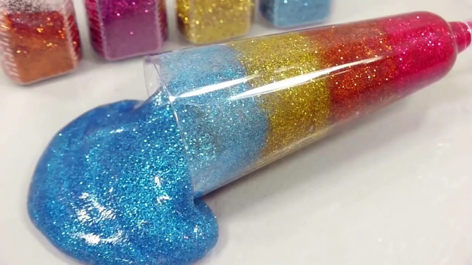 How To Make Glitter Cocktail Clay Slime Learn Colors Glitter Rainbow Ice Cream Foam Clay Toys YouT