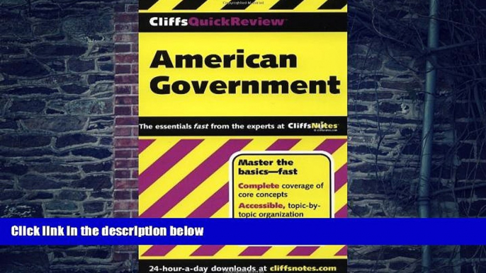 Pre Order CliffsQuickReview American Government (Cliffs Quick Review (Paperback)) D. Stephen Voss