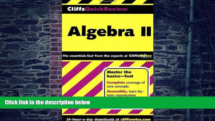 Pre Order CliffsQuickReview Algebra II Edward Kohn mp3