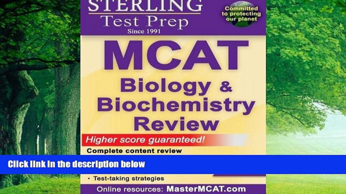 Buy Sterling Test Prep Sterling Test Prep MCAT Biology   Biochemistry Review: Complete Subject