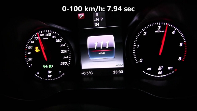 2016 Mercedes C 220d (170 HP) Acceleration 0-220 km_h-jspsOslUH1M