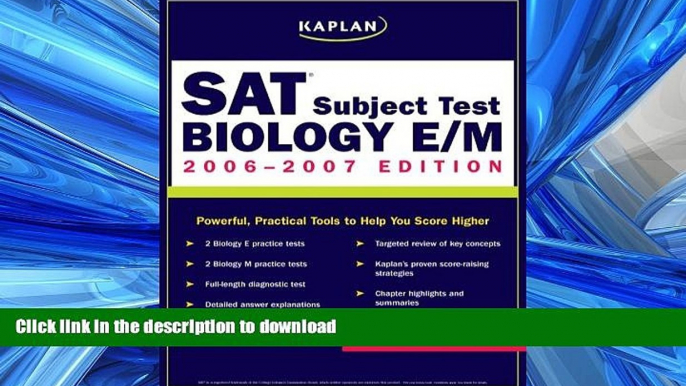 FAVORIT BOOK Kaplan SAT Subject Test: Biology E/M 2006-2007 (Kaplan SAT Subject Tests: Biology)