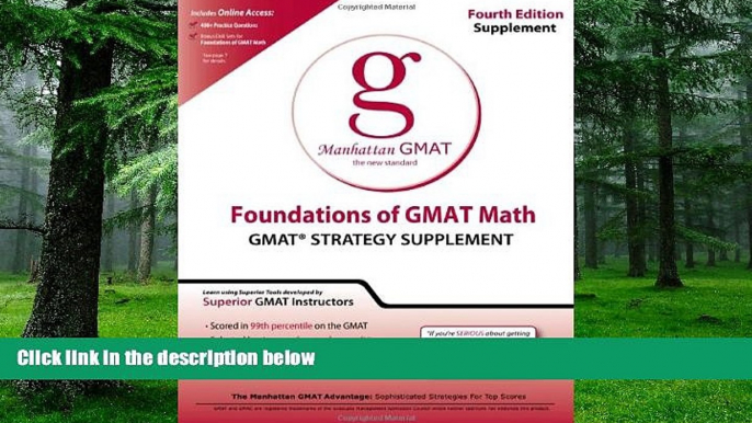 Best Price Foundations of GMAT Math: GMAT Strategy Supplement (Manhattan GMAT Preparation Guide: