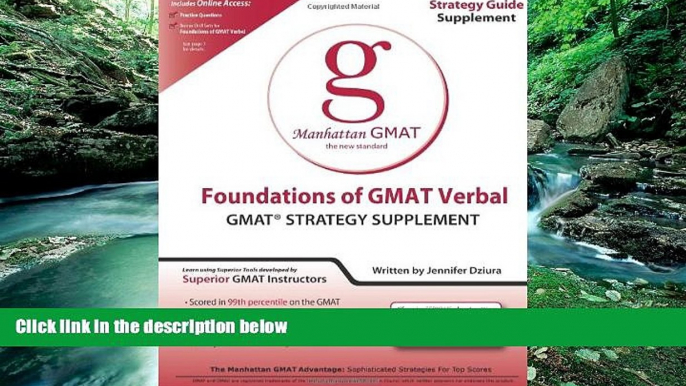 Buy Manhattan GMAT Foundations of GMAT Verbal (Manhattan GMAT Preparation Guide: Foundations of