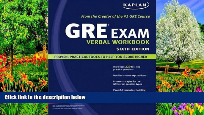 Read Online Kaplan Kaplan GRE Exam Verbal Workbook (text only) 6th (Sixth) edition by Kaplan