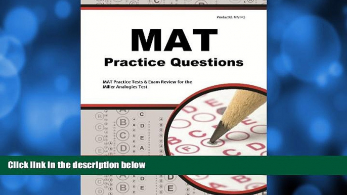 Pre Order MAT Practice Questions: MAT Practice Tests   Exam Review for the Miller Analogies Test