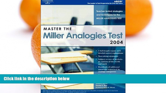 Pre Order Master the Miller Analogies Test 2004 (Arco Master the Miller Analogies Test) Arco mp3