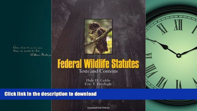 FAVORIT BOOK Federal Wildlife Statutes: Texts and Contexts (Selected Statutes) READ EBOOK