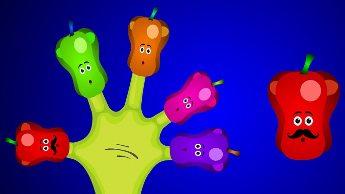 Capsicum Finger Family Yellow, Green, Blue & Black Nursery Rhymes Songs