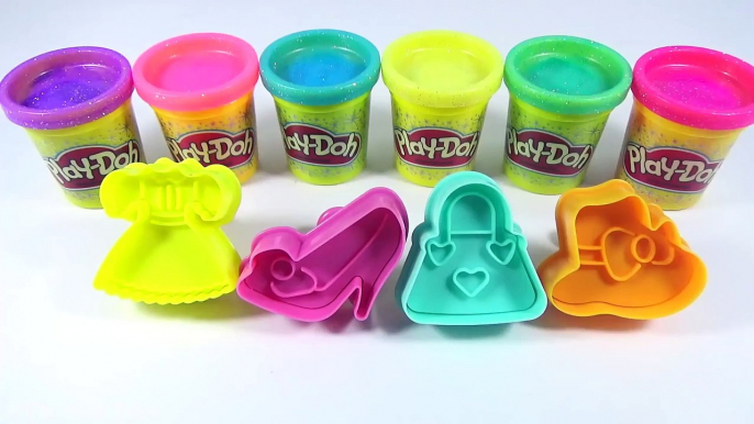 Learn Colors Play Doh Sparkle Compound Collection with Fashion Theme Molds Fun Creative for Kids