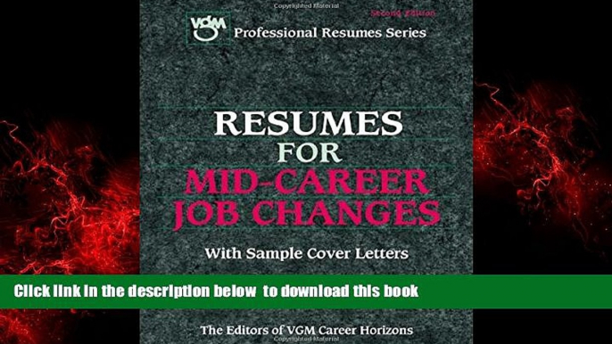 Epub Resumes for Mid-Career Job Changes Editors of VGM Career Books PDF