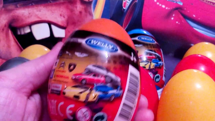 9 Surprise eggs Kinder Maxi Disney Pixar Cars Welli cars