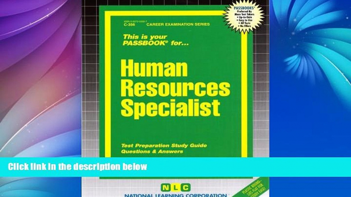 Pre Order Human Resources Specialist(Passbooks) (Career Examination Passbooks) Jack Rudman On CD