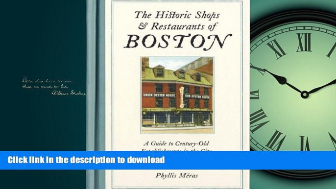 FAVORITE BOOK  The Historic Shops   Restaurants of Boston: A Guide to Century-Old Establishments