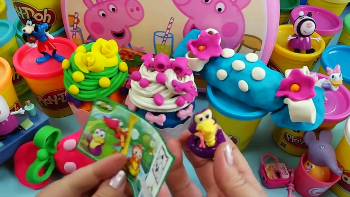 Mickey Mouse Kinder Surprise eggs Play doh Barbie Peppa pig egg surprise unboxing toys