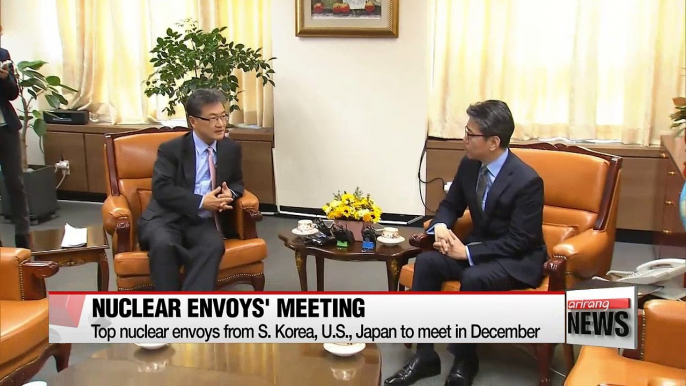 Top nuclear envoys from S. Korea, U.S., Japan expected to meet in Seoul next month