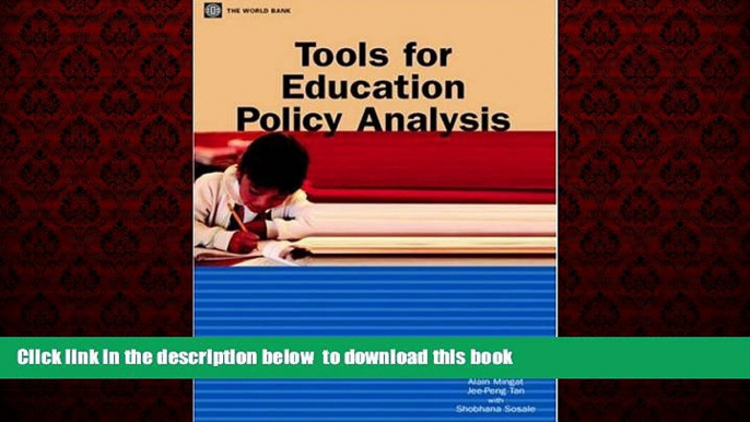 Buy NOW Jee-Peng Tan Tools for Education Policy Analysis Audiobook Download