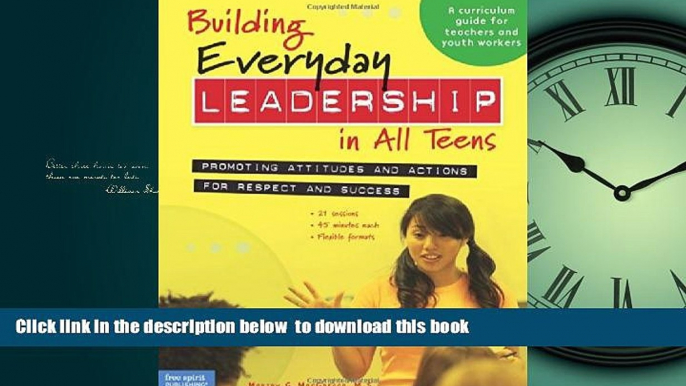 Pre Order Building Everyday Leadership in All Teens: Promoting Attitudes and Actions for Respect