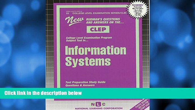 Pre Order CLEP Information Systems (College Level Examination Series) (Passbooks) Passbooks mp3