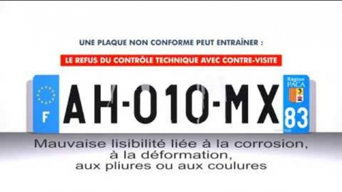 Plaques d'immatriculation non conformes